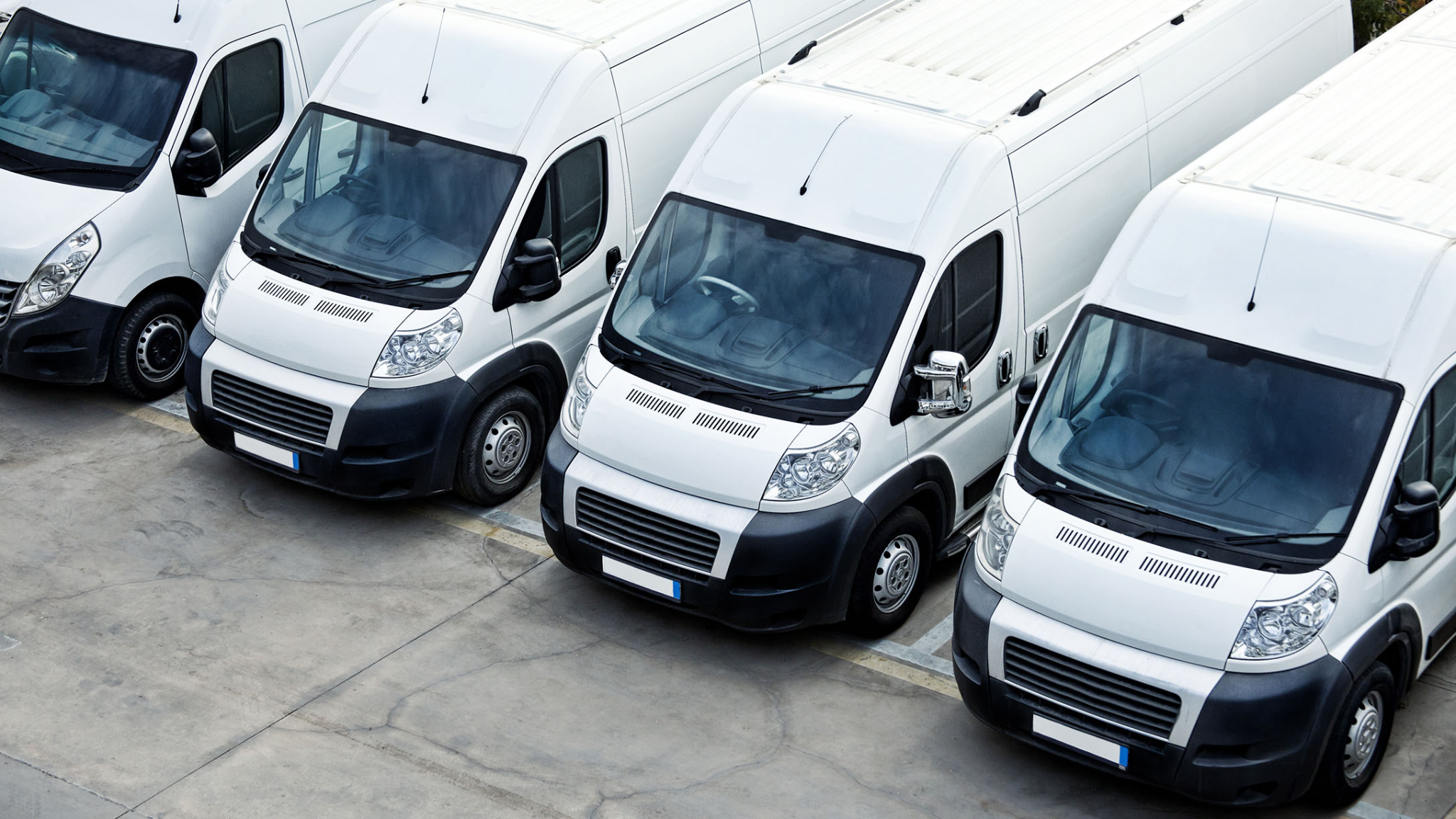 Fleet vans lined up